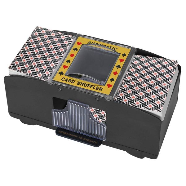 Bemecato Card Shuffler 1-2 Deck, Automatic Electric Playing Card Shuffler, Battery Operated Poker UNO Shuffling Machine, for Family Party Games