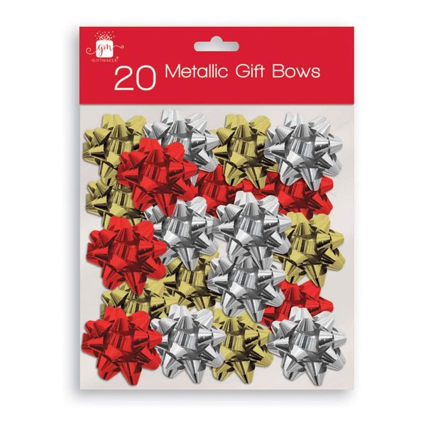 DesignGroup Bow and Ribbons, Gold/Silver/Red, Assorted