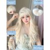 M Grande DY66A Creative Line Wig, 6-Piece Set, High Tone Color, Women's Wig, Bob, Semi-Long, Makes Your Face Look Smaller, Full Wig, (White, Gold Curls)