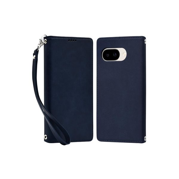 Shizuka Will Google Pixel9a Case Cover Folio Genuine Leather Case 1 Piece Navy