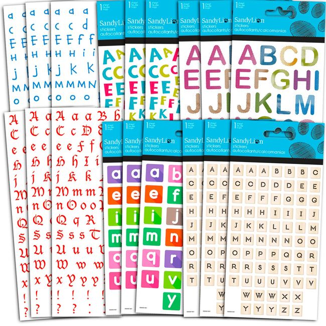 Typewriter Letter Stickers Alphabet Sticker Set Bundle - 18 Pack Typewriter Alphabet Stickers for Scrapbooking Lettering Stickers (Sticker Supplies)