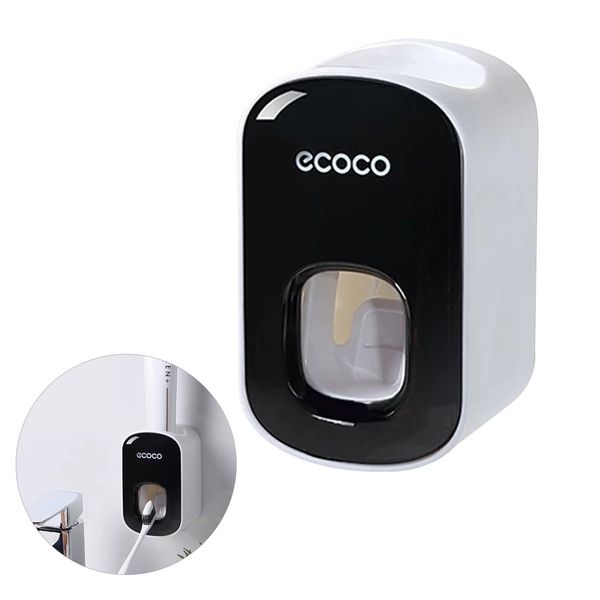 Automatic Toothpaste Dispenser,Waterproof Dust Free Wall-Mounted Toothpaste Squeezer,Toothpaste Holder Bathroom Accessories,Automatic Toothpaste Dispenser for Bathroom,Washroom (Black)