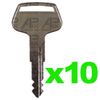10x Ignition Switch Key Replacement for Sakai Compactor Roller 713A Heavy Plant Machine