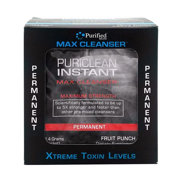 Wellgenix Puriclean Instant Max Cleanser - 7 Day Detox, Fruit Punch Flavor Powder, Full Body System Cleanse, Premium Toxin Removal for Liver, Urinary Tract, Kidney, & Digestive System, 7 Packets