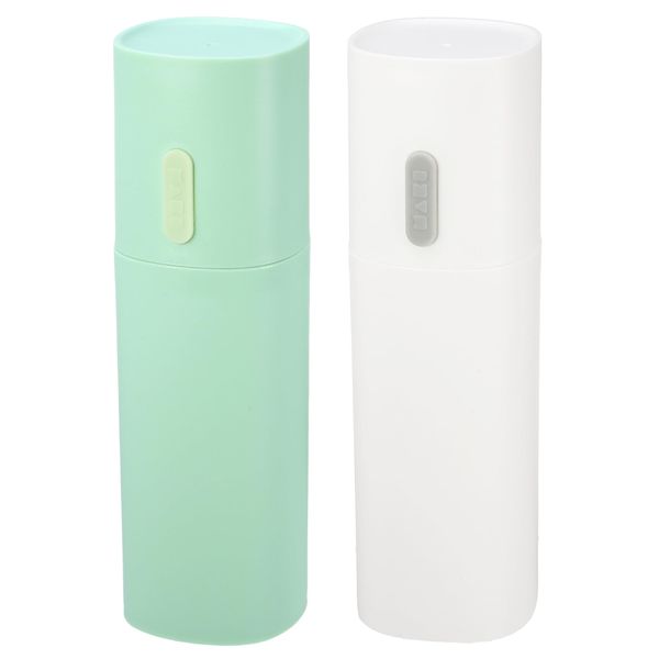 VOCOSTE Toothbrush Travel Case Travel Toothbrush Holder Case PP Lightweight Travel Industry 19.5x6cm 2pcs White Green