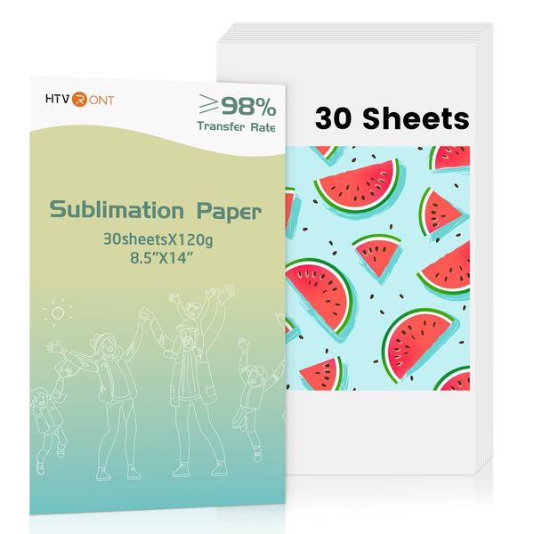 HTVRONT Sublimation Paper 8.5x14 inches - 30 Sheets Sublimation Transfer Paper Compatible with Inkjet Printer, Easy to Transfer 120 gsm Sublimination Paper for tumblers, T-shirts, Mugs