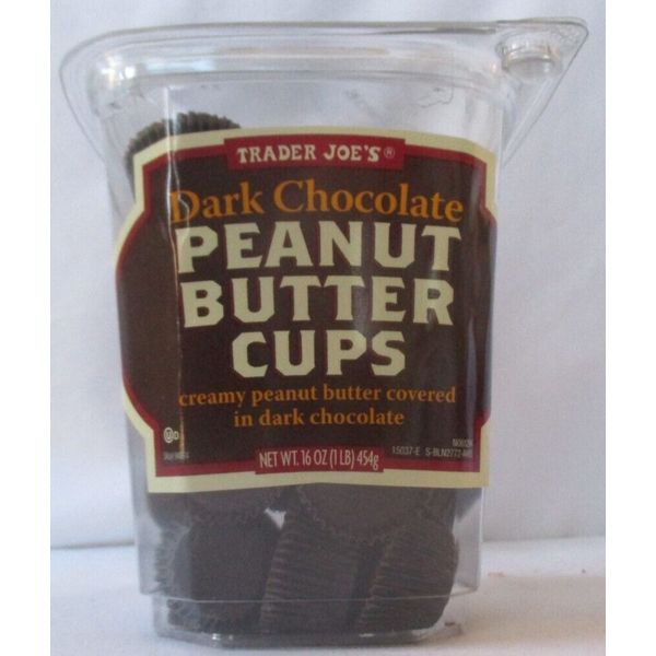 TRADER JOE'S DARK CHOCOLATE PEANUT BUTTER CUPS 16-OZ BOX