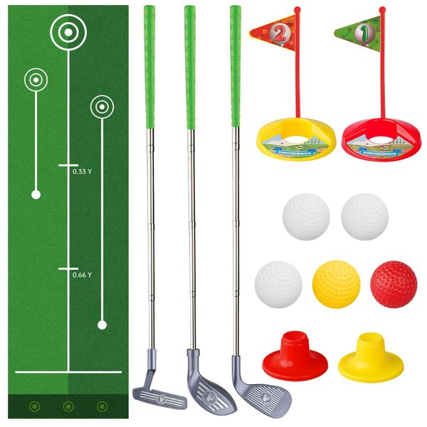 Liberry Toddler Golf Set for 3 4 5 6 Years Old Boys Girls, Adjustable Kids Golf Clubs Set with Putting Mat & Storage Bag, Outdoor Indoor Sports Toys Christmas Birthday Gifts