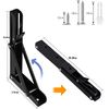 24 Black Folding Shelf Brackets Max.Load 370 lbHeavy Duty DIY Wall Mounted 2pc