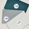 24 x 40mm Round 'Rainbow World Map' Stickers (SK00071418)