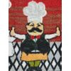 Printed Kitchen Nylon Rug (18"x30") FAT CHEFS TRIO,PASTA & PIZZA, rectangle,KH