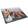 Grey Red Brown Chicken Glass Chopping Board Kitchen Worktop Saver Protector
