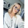 DIFF Bella XS EXTRA SMALL FRAMES Designer Square Computer Blue Light Blocking Glasses Women w/petite narrow face, Cream Tortoise
