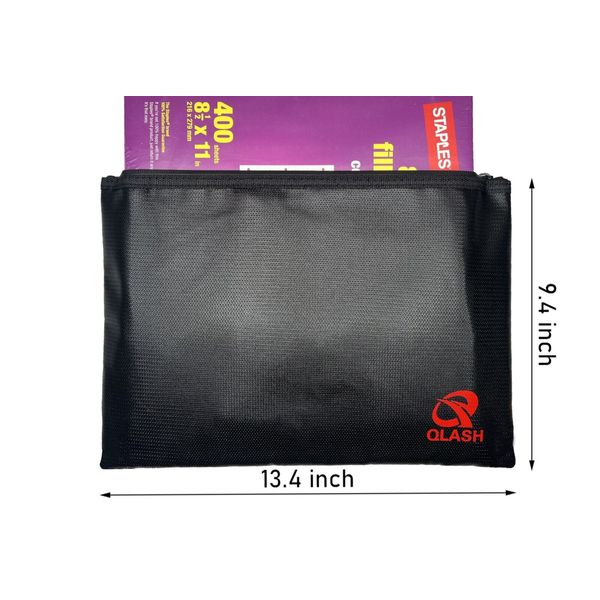 2000℉ Large FireProof Document Bag 13.4”x 9.4” For  Money  Certificate Cash File