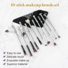[10 PCS] Makeup Brush Set Metal, Silver Handle Wizard Wand for Foundation Blush, Eyeshadow, Face Concealer, Eyeliner Contour, Powder Liquid Eye, Anime Gift for Girls Women