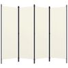 CHARMMA 4-Panel Room Divider Cream White 78.7"x70.9"