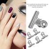 Nail Clips, 5pcs Stainless Steel Silver C Curve Nail Extension Clips, Multi-functional Nail Art Accessories for Polygel Finger Nail Extension