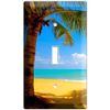 EXOTIC PALM TREE ON A PARADISE SANDY BEACH SINGLE LIGHT SWITCH WALL PLATE COVER