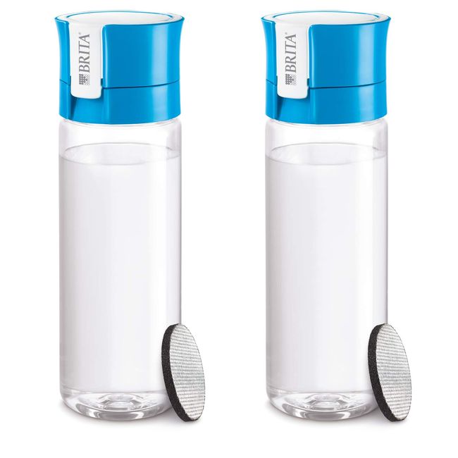 Brita Portable Water Filter Bottle, 2-Bottle Set, 20.3 fl oz (600 ml), Blue, Microdisc Filter (Authentic Japanese Product)