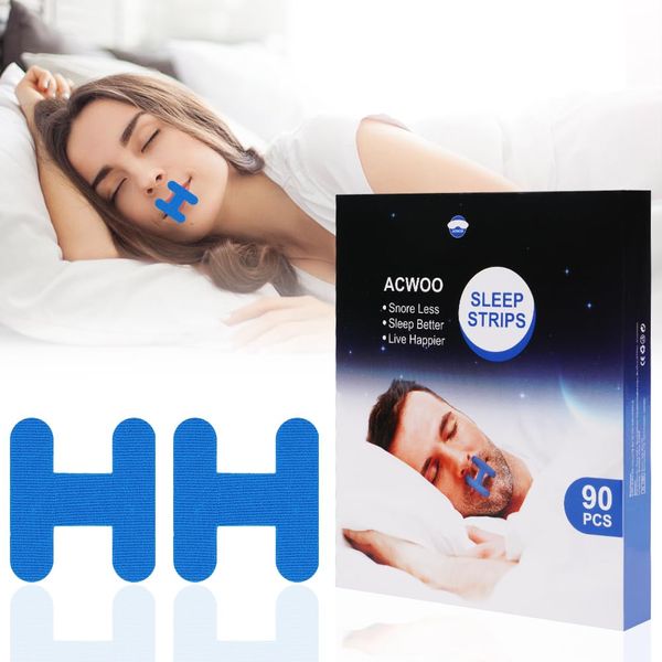 ACWOO Mouth Tape for Sleeping, 90Pcs H-Shape Sleep Mouth Tape to Improve Night Sleep, Reduce Mouth Breathing and Snoring, Anti Snoring Devices for Men and Women (90PCS)