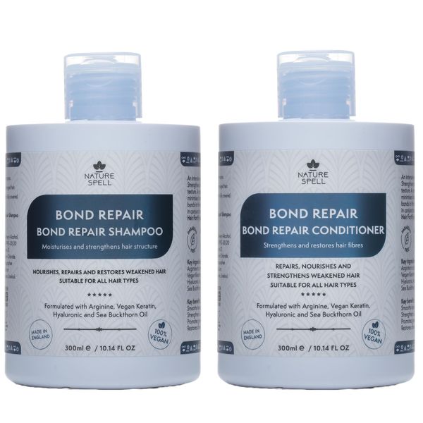 Nature Spell Bond Repair Shampoo und Conditioner Set 300ml x2 - Stärkt die Haarstruktur - Für alle Haartypen geeignet - Vegane Keratin Haarkur