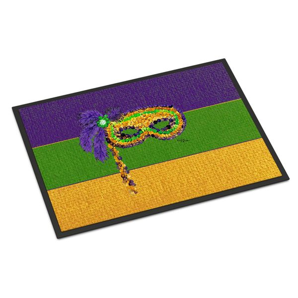 Caroline's Treasures 8384JMAT Mardi Gras Doormat 24x36 Front Door Mat Indoor Outdoor Rugs for Entryway, Non Slip Washable Low Pile, 24H X 36W