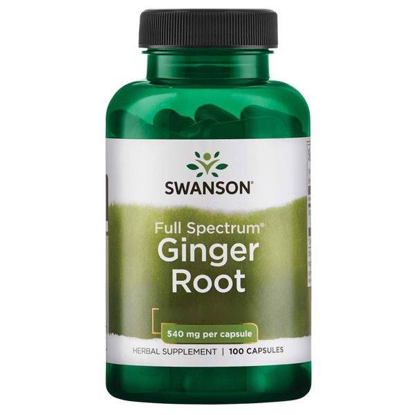 Swanson, Full Spectrum Ginger Root, 540mg, High-Dose, 100 Capsules, Soya-free, Gluten-free, GMO-free