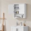 Bathroom Wall Cabinet with Open Compartment and Adjustable Shelf