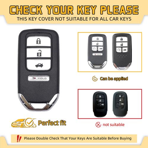 FT FUNTOR Key Fob Cover for Honda Accord Civic CRV Pilot Ridgeline 2015-2022, Premium TPU Key Fob Protector with Metal Keychain & Screwdriver, Slim Fit 4-Button Remote Case (Pink)