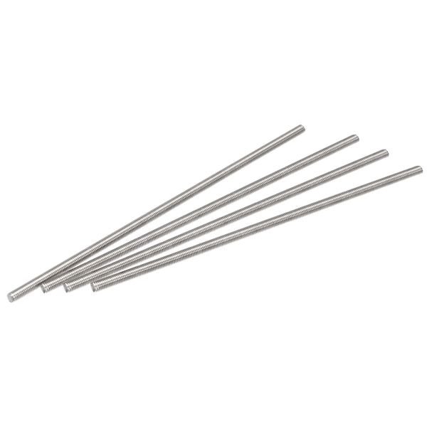 sourcing map 4Pcs M4 x 150mm Fully Threaded Rod 304 Stainless Steel Right Hand Threads