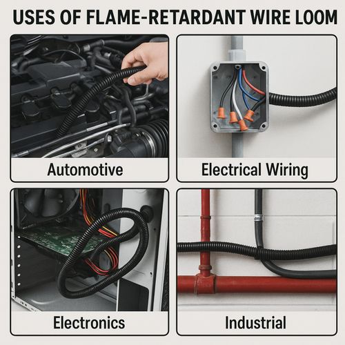 Electriduct 1.25" Flame Retardant Wire Loom Polypropylene Split Tubing Corrugated Conduit (29mm ID) - 10 Feet - Black