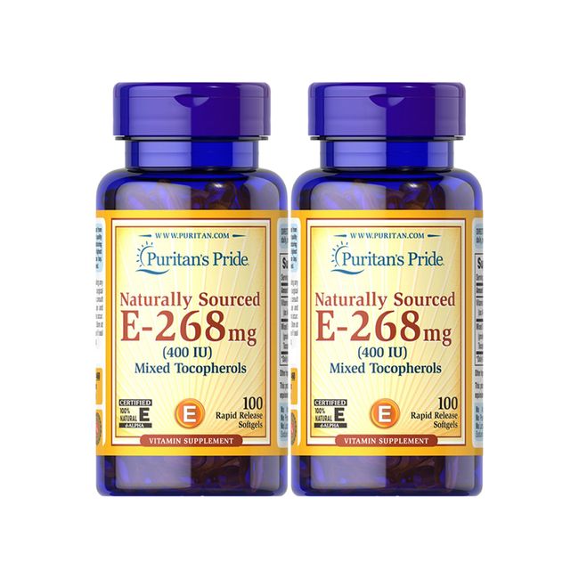 [1+1] Vitamin E 268mg Tocopherol Mix 100caps [Puritan Pride Korea Official Store]