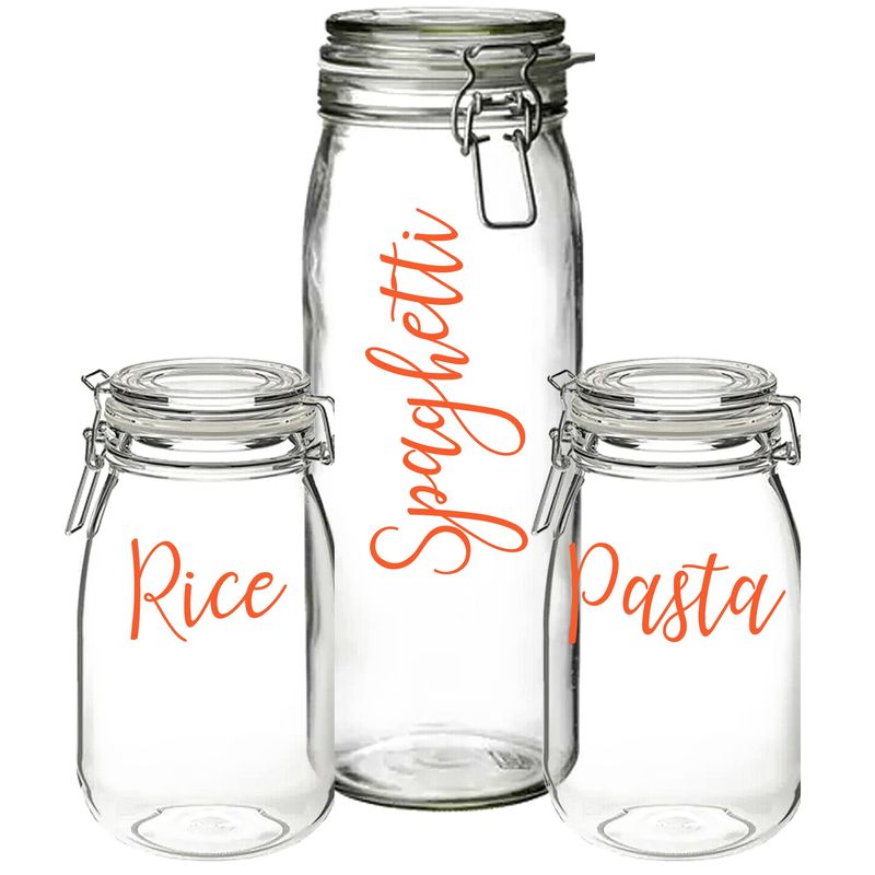 Pasta, Rice, Spaghetti - Vinyl Sticker Decal Transfer Labels for Jars ...