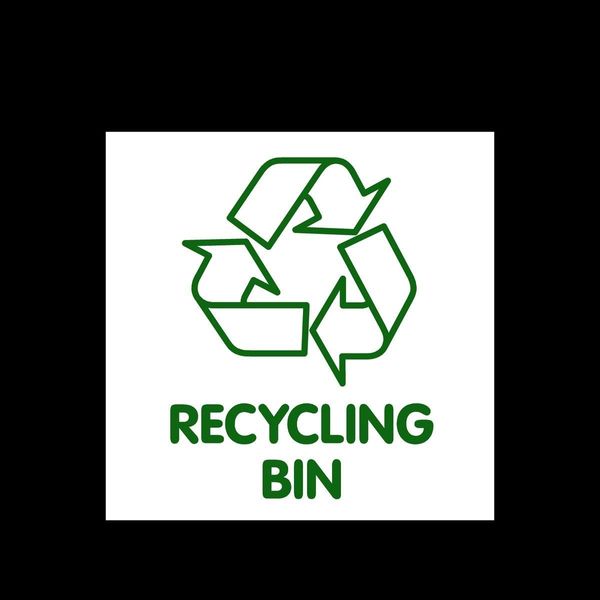 USSP&S 5x Recycling Bin - 100x100mm Sticker - Recycling, Green, Environment, Bin