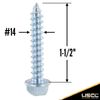 USCC 1-1/2" E Track Wood Screws - Hex Head Design - 10PK