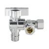 EFIELD 5 PCS Dual Angle Stop Valve Pex-A Expan 1/2" Inletx 3/8"x3/8 Comp,1/4Turn