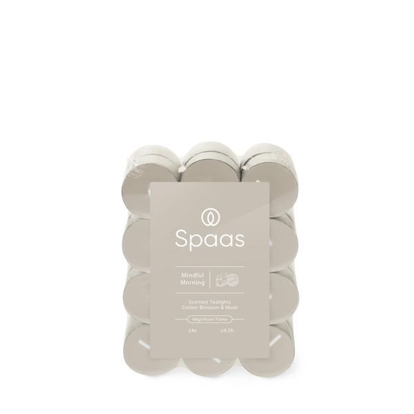 Spaas Scented Tealights flatpack x24 4,5h - Mindful Morning