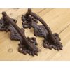 2 LARGE HANDLES RUSTIC CAST IRON BARN DOOR HANDLES SHED GATE PULLS FANCY 8 1/2"