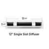 12" Linear Slot Diffuser - (1 Slot) Single Slot - White Decorative Air Vent - Mo
