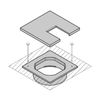 LAMP LS60KS-DBR Sugatsune Wire Hole Cap, Dark Brown, Square Type, One Side Inset Type