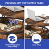 Round Lift Top Coffee Table Hidden Storage Shelf Pet Friendly Scratchproof Wood
