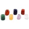 Rockcloud Healing Crystal 7pcs Assorted Stones Worry Stones Palm Pocket Stone & Chakra Pendulum Set Reiki Balancing