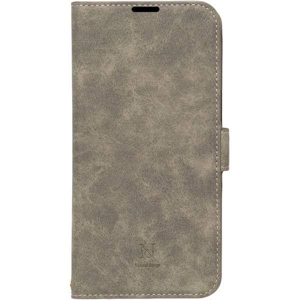 NATURAL design iPhone 16 Plus case notebook type suede with strap STYLE NATURAL (gray, iPhone16Plus)