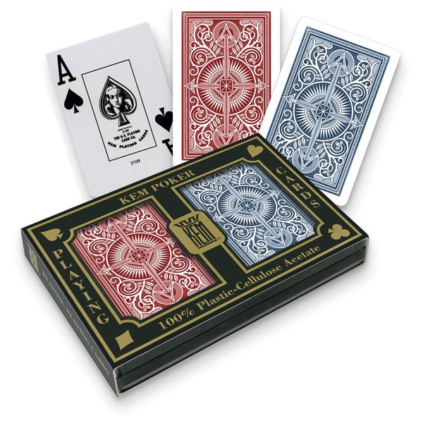 KEM Arrow Red and Blue Bridge Size Jumbo Index Playing Cards