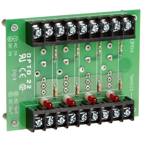 Opto 22 PB4 4 Channel Standard Digital I/O Module Rack, 6 - 32 Screw Terminals Logic