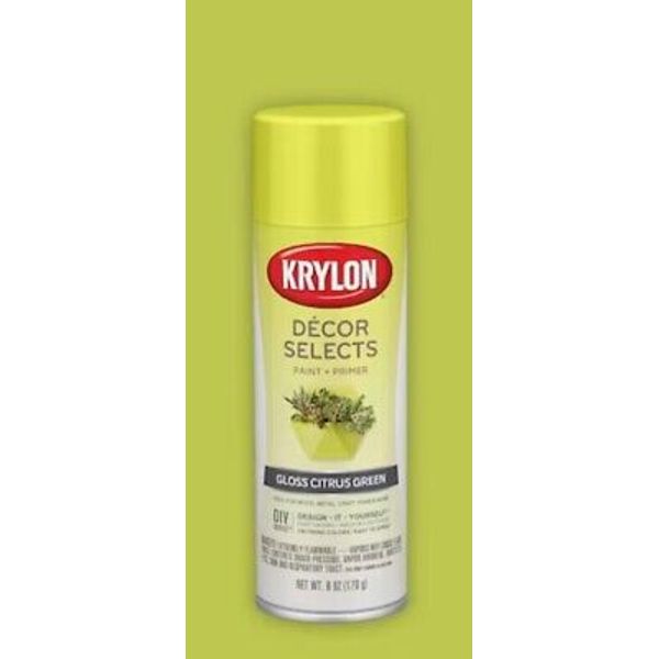 Krylon Decor Selects Spray Paint, Gloss Citrus Green, 8 Oz.