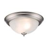 12.75 in 2-Light Brushed Nickel Flush Mount Ceiling Light w/Frosted Shade 2PK