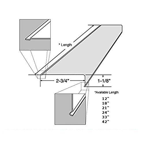 21" Replacement Lens/Cover/Diffuser for Low Profile T5 Series Under Cabinet Fluorescent Fixture. Size: Depth - 2-3/4" x Height - 1-1/8" x Length - 21"