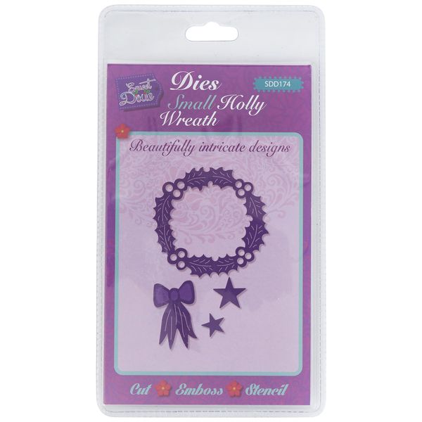Sweet Dixie Small Holly Wreath Die, Grey