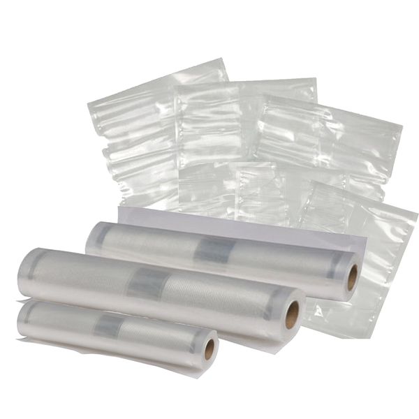 Nesco VS-07V Vacuum Sealer Bag Variety Pack, Bag/Roll Combo, Clear